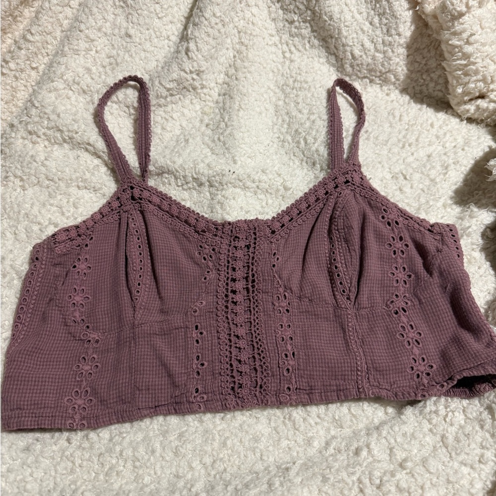 Aeropostale Eyelet Lace Camisole - Dusty Rose